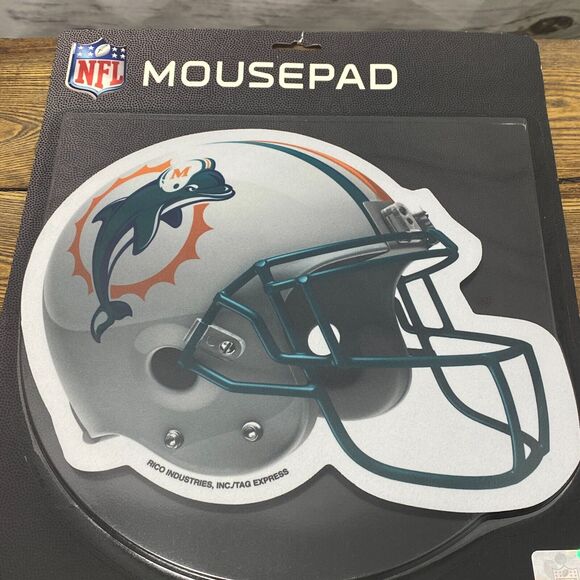NFL Miami Dolphins Helmet MOUSE PAD Football Logo Computer Office Supply Sport - Picture 1 of 3